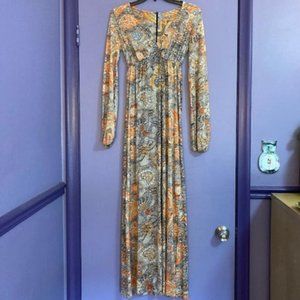 60's Empire Waist Dress Sz Med